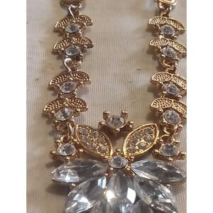 Fance Spear Shape Crystal Rhinestone Necklace
